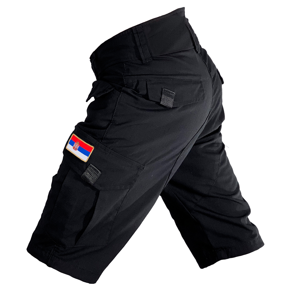 Tactical shorts with flag (black)