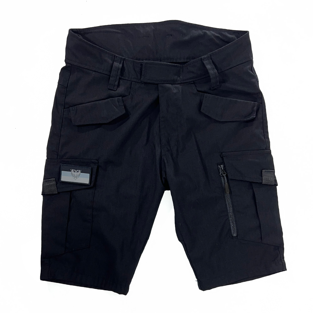 Tactical shorts with flag (black)