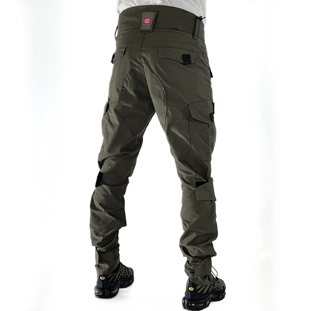 Tactical pants with flag - olive green