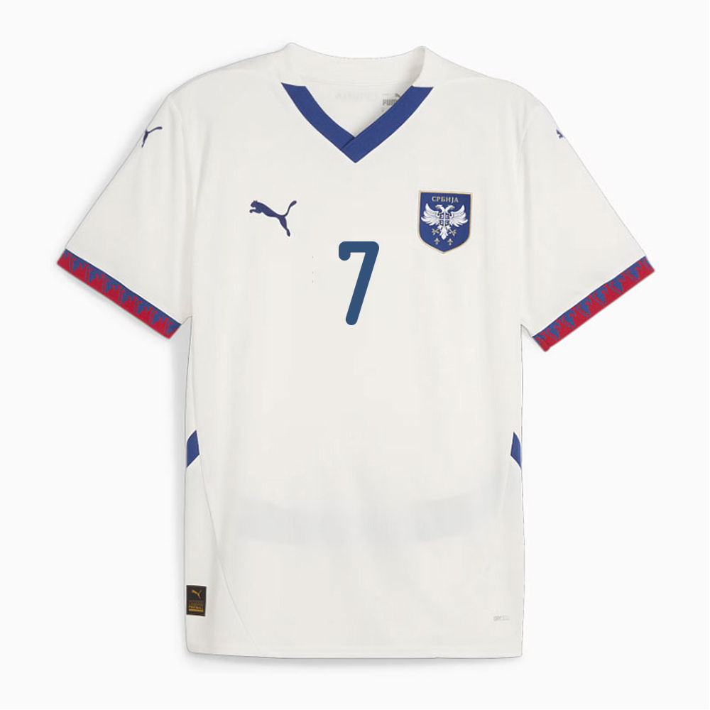 Vlahovic Puma white jersey of Serbia for EP 2024